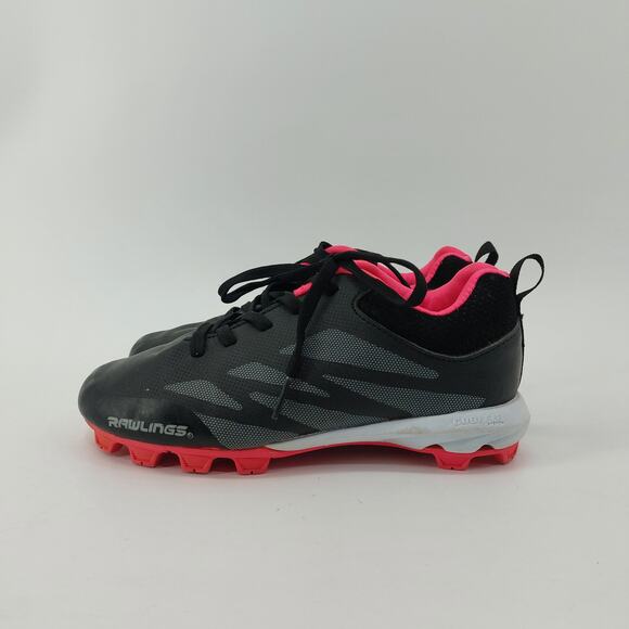 Rawlings Girls Soccer Black Shoes Size 1.5 Baseball Softball Cleats - Picture 11 of 12